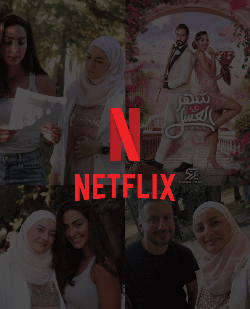 Behind-the-scenes filming on the Netflix feature Honeymoonish